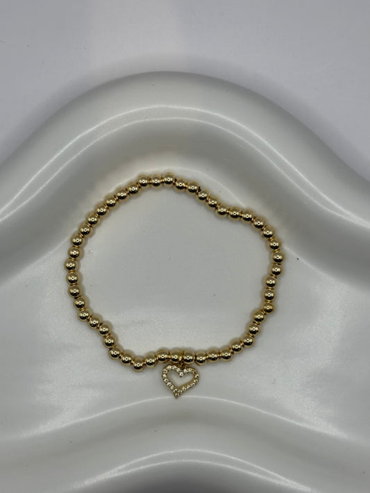 CZ Heart Charm Bracelet