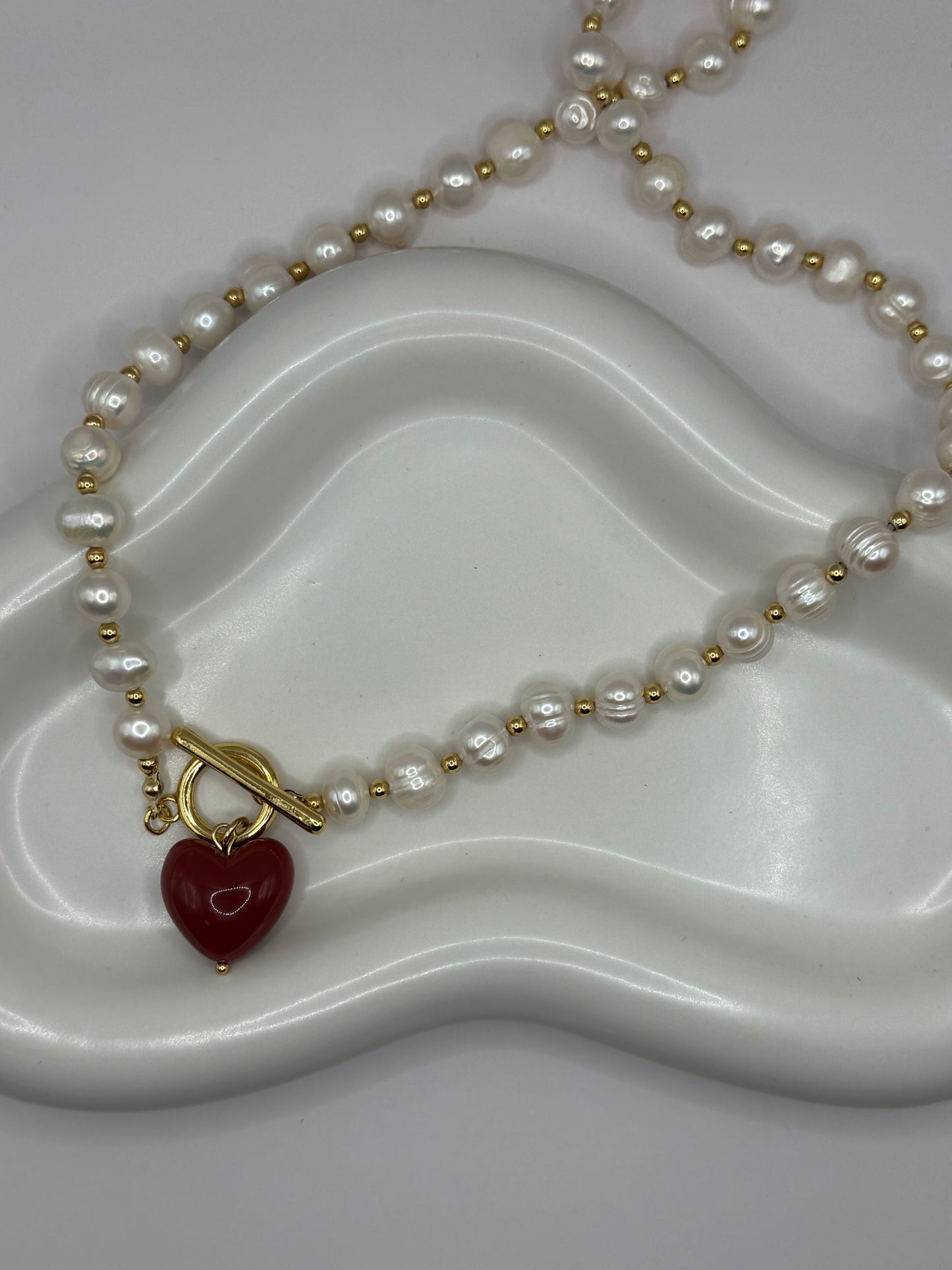 The Heart Pearl Drop Necklace